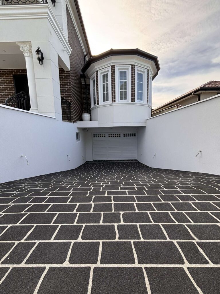 Visually Appealing spray on resurfacing stencil done by the talented CrownCrete Team